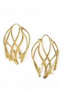 Ribbon Large Hoop Earrings - Oro